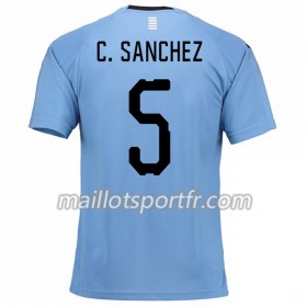 Maillot de Foot Uruguay C.Sanchez 5 Domicile Coupe du monde 2018